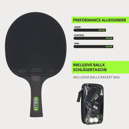 BALLX® Table Tennis Racket Set DoubleStrike 2000 including bag & balls [PRO Carbon] - Professional Table Tennis Racket Set - Table Tennis Set - Table Tennis Racket - Table Tennis Paddles - Carbon Racket