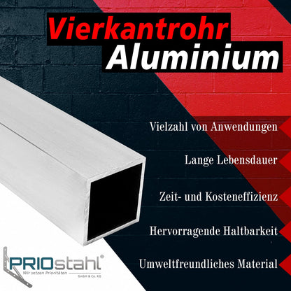 Priority steel square tube aluminum tube square tube square profile square - 1 x tube size: 40 x 40 x 4 mm length: 2000 mm EN AW-6063 t6 seamless for creative construction made of aluminum