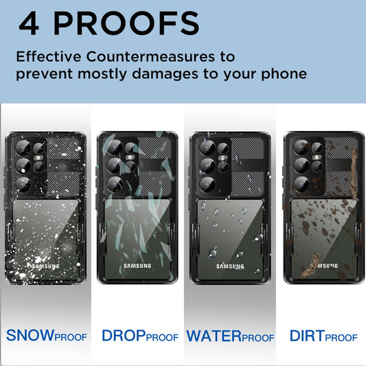 AICase waterproof case for Samsung Galaxy S23 Ultra 5G (6.8 inch), snowproof, dustproof, shockproof, full protection, IP68 certified, 360-degree protection, case for Samsung S23 Ultra 2023