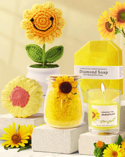 Gifts for women, Sunflower birthday gift for women, 10PCS gift set including insulated cup Valentine's Day Mother's Day Christmas gift ideas Mom, sister, girlfriend