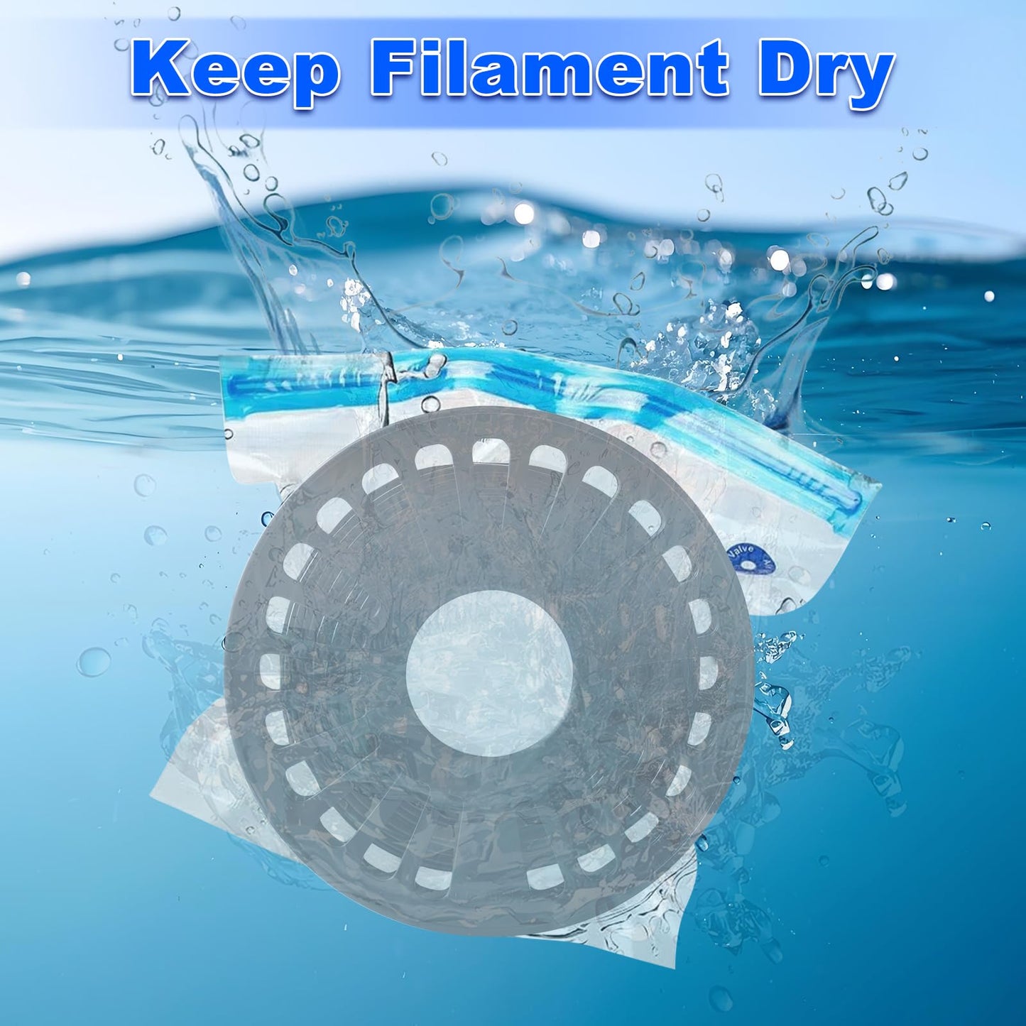 Filament Vacuum Bag Kit with Automatic Pump: 3D printing filament storage vacuum kit with autopump and sealing clips, 30 storage bags 34 * 30cm for 1.75mm 3D printer filaments.