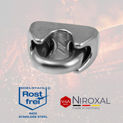 20 pieces stainless steel wire rope clip 6mm stainless steel A4 thimble wire clip suitable for Ø 6 mm wire | in a set with matching thimble | made of V4A stainless steel for galvanized steel cable wire rope.
