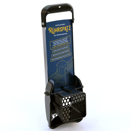 Rührspatz® patented in the Allgäu region: Stainless steel spätzle maker with stirring function, extra large dough container, cooks spätzle 4x faster! No more messy stovetop with stop function [Pot diameter up to 32 cm].