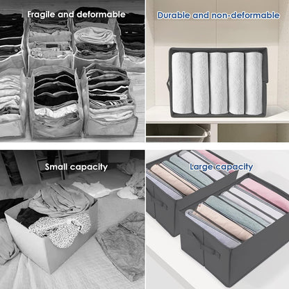 kiximay Closet Organizer 3 Pieces - Foldable & Space-Saving Closet Organization System for Storing Clothes, T-shirts, Pants, Underwear