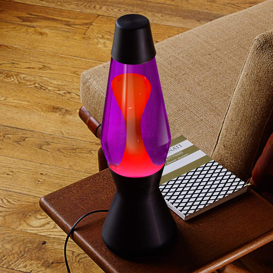 Mathmos Matt Black Astro Lavalamp - Purple/Red