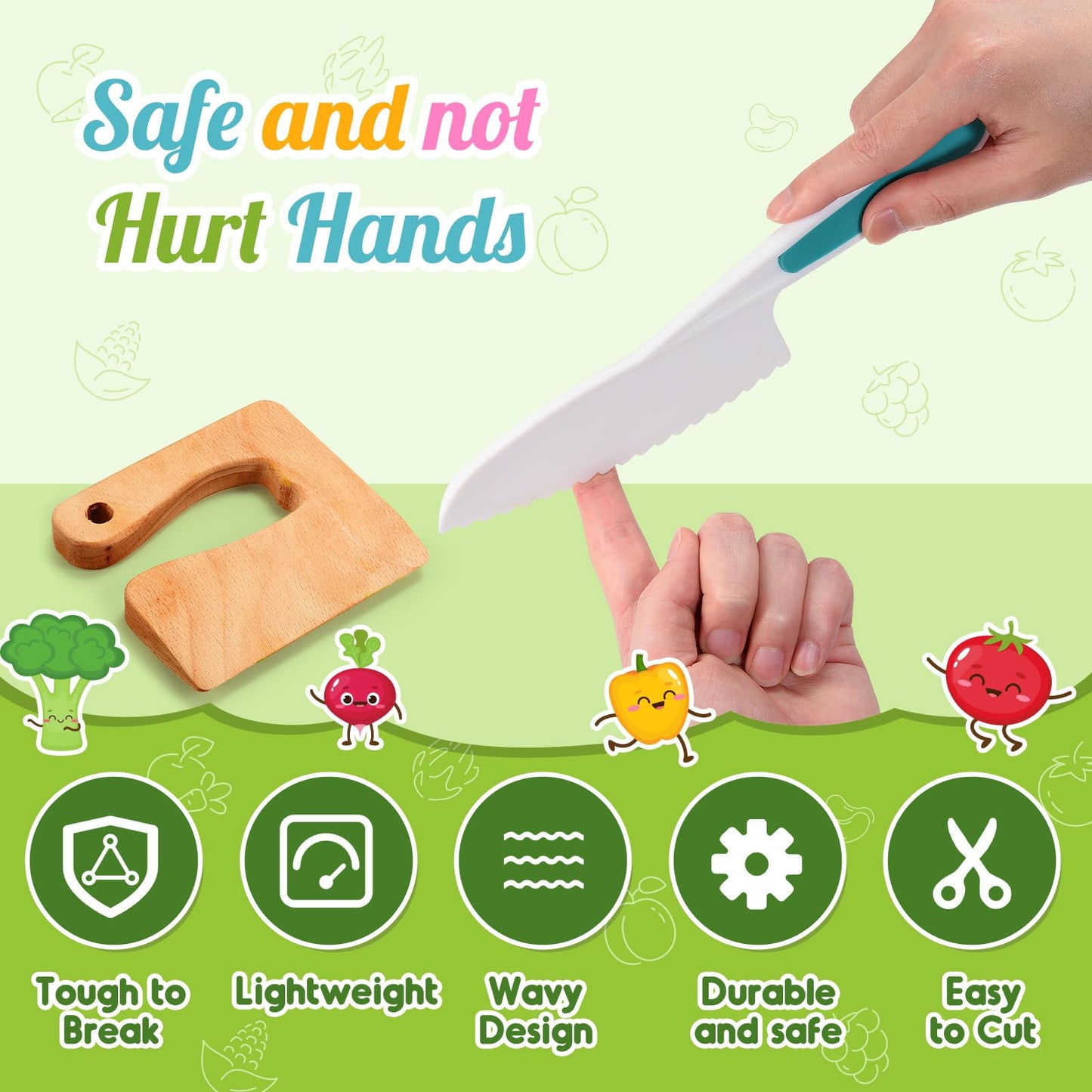JoltJive kids knife, kids knife for ages 1 2 3 4 5 6 years children's kitchen with foldable storage box and serrated blade, Montessori toy as Christmas and birthday gift