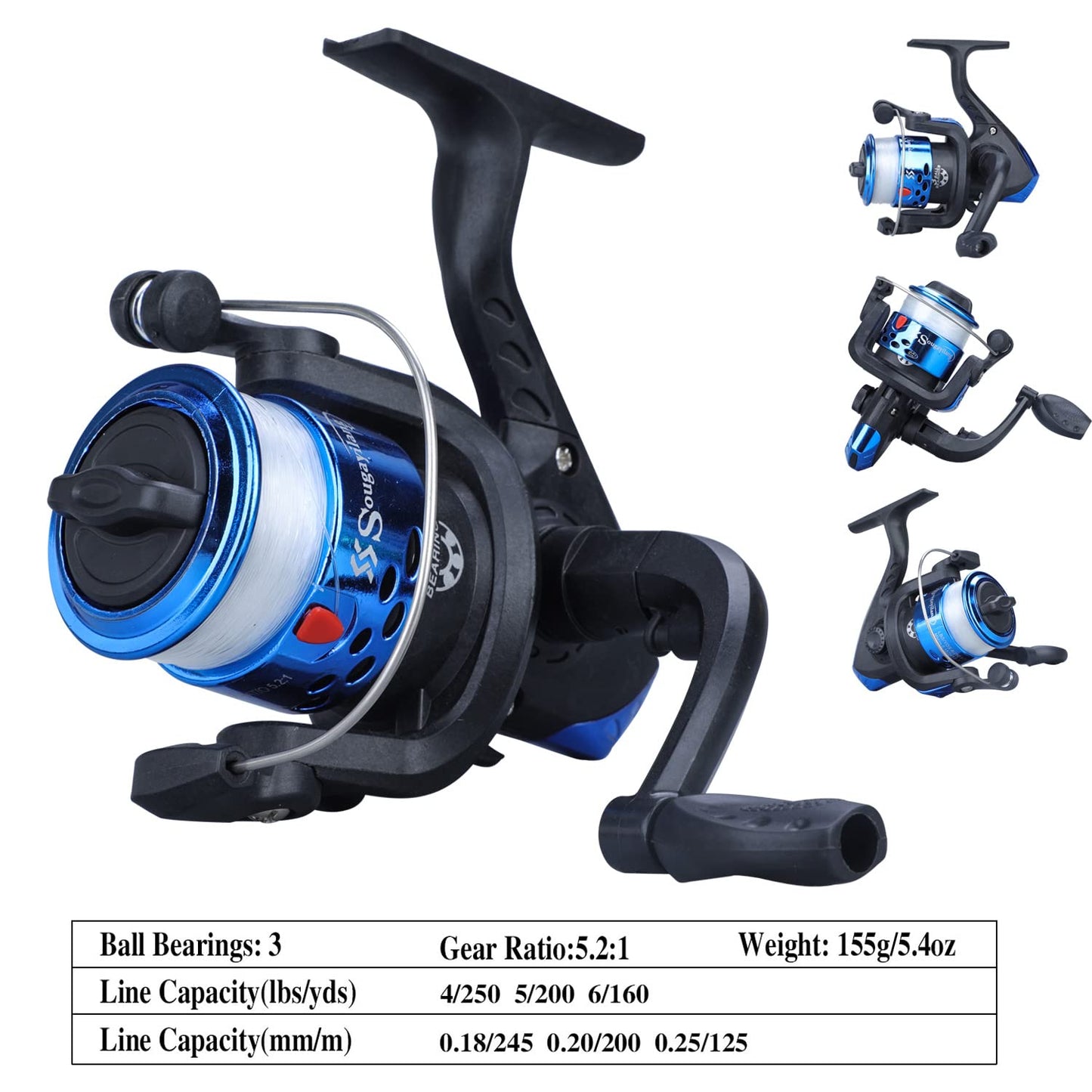 Sougayilang Kids Fishing Rod and Reel Combo, Telescopic Rod for Travel, Freshwater Fishing, Great for catching Bass or Trout, blue.