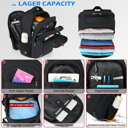 IGOLUMON backpack for men and women, large waterproof school backpack for teenagers, 15.6 inch laptop backpack for men, travel backpack for school, work, and business, carry-on luggage for planes.