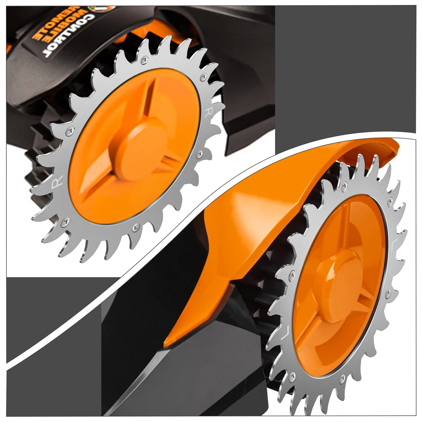 Spikes for robotic mower traction enhancement for Worx S/M - wheel size 205mm - 12x stainless steel screws - traction enhancement for robotic mowers