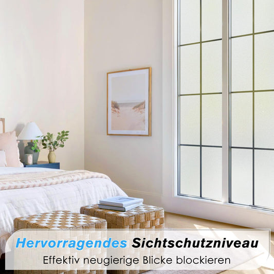 Haton window film opaque privacy film window self-adhesive, frosted glass film self-adhesive privacy without adhesive static adhesive privacy film for bathroom office 90 x 300 cm