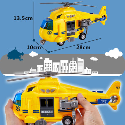 HERSITY helicopter toy with rotating propeller, airplane toy big lights and sounds helicopter kids toy with moving winch, stretcher, 28cm, gift for boy 3 4 5 years.
