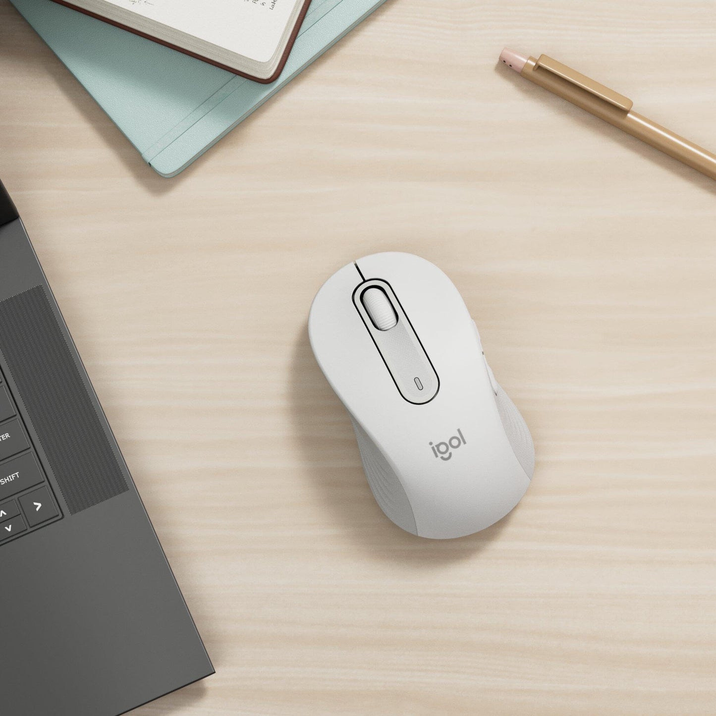 Logitech Signature M650 L Wireless Mouse - for large hands, Quiet Clicks, Customizable Side Buttons, Bluetooth, Multi-Device Compatibility - White