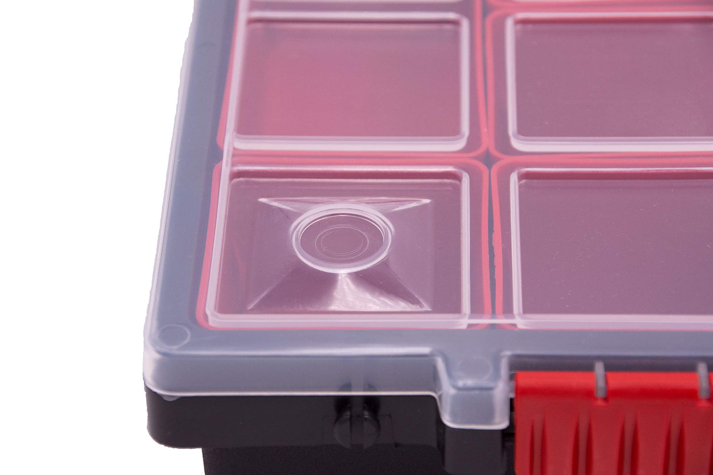 Box hill 6x assortment box KNO40305B | with removable red compartments | perfect for small parts, tools, and organization | plastic | 39.9 x 30.3 x 5cm