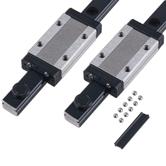 CNCYEAH 2 pieces MGN12H 250mm Miniature Linear Rail Guide with MGN12H Stainless Steel Carriage Block, Linear Guide Rail for 3D Printers and CNC (MGN12 H-Type)