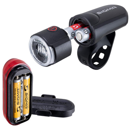 SIGMA SPORT Unisex - Adult Bc 8.0 Wl ATS Bike Computer, Black, One Size & LED Bike Light with Battery Set Aura 30 and Curve