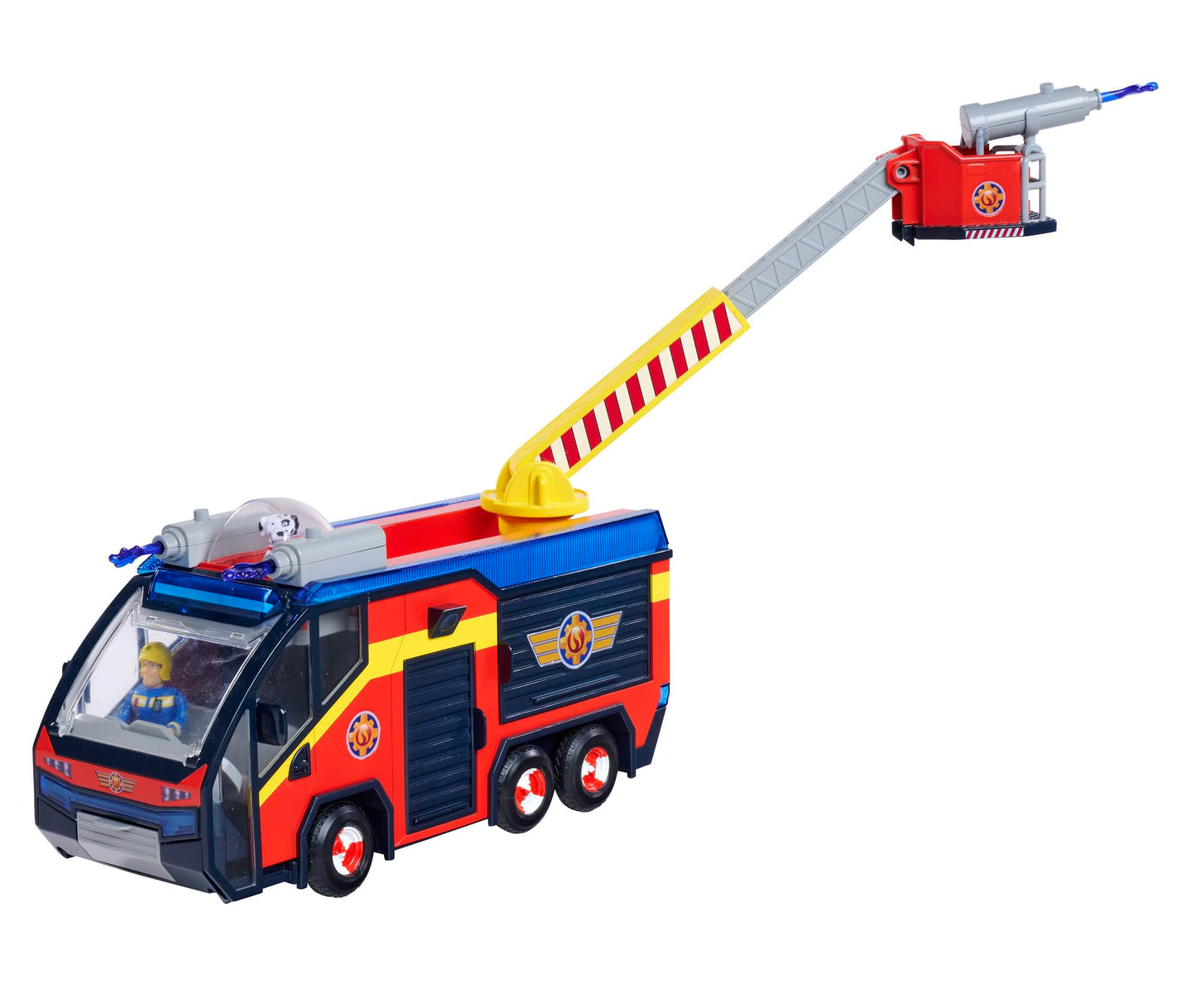 Fireman Sam Fire Engine Jupiter with light effects - Sturdy toy vehicle for children aged 3 and up, large emergency vehicle with sound and light, perfect for firetruck fans.