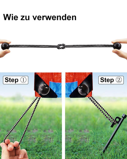 WMZOBH Elastic Ball Bungees 15cm, 100 pcs Tarp Ball Bungee Cords, Short Elastic Cords for Tarps, Tent Ball Bungees with Ball, Black Tarp Bungee Cords for Tents