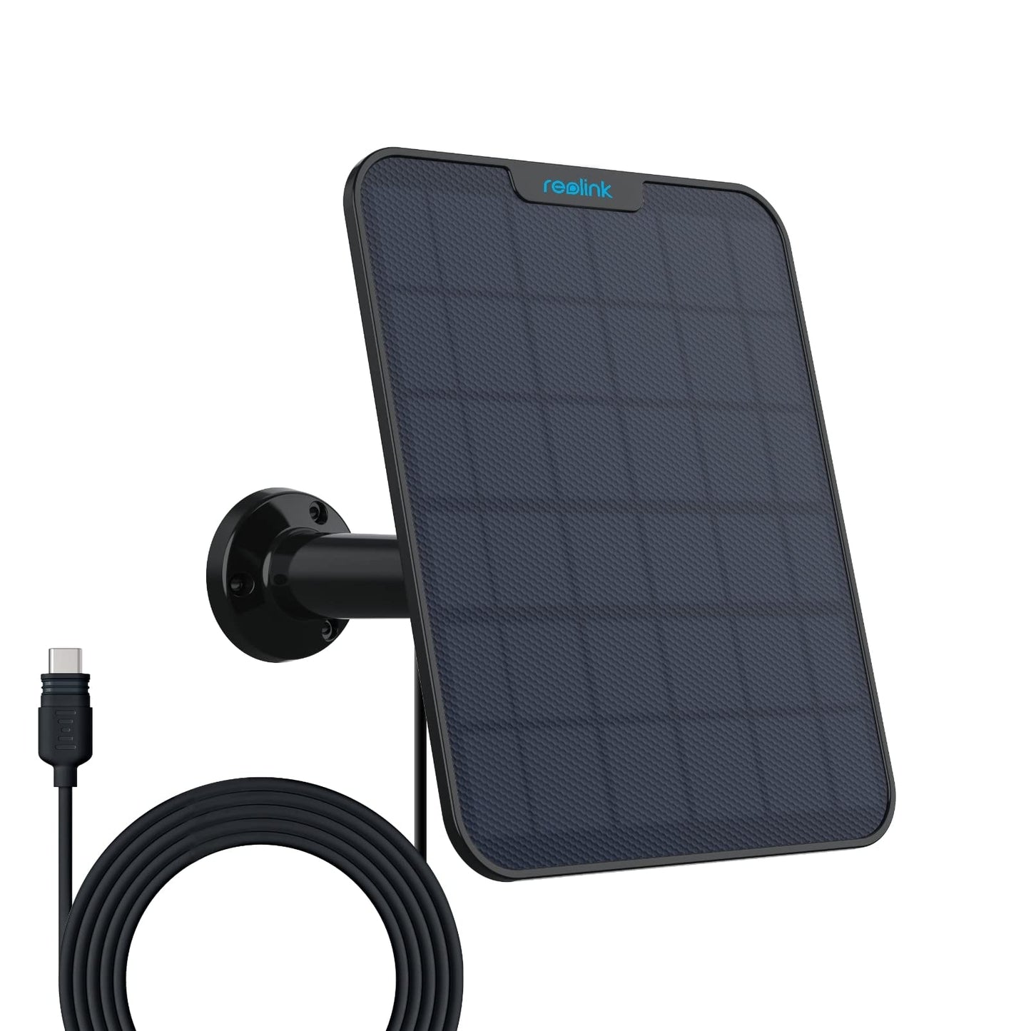 [2023 Update Version] Reolink 6W Solar Panel for Battery Powered Outdoor Security Camera, USB Interface, Solar WiFi IP Camera with 360° Adjustable Bracket, Non-Stop Solar (4m Cable), Black