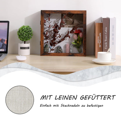 Muzilife Wood 3D Picture Frame for Filling with Opening 28x35cm, Dark Brown Object Frame with Pins and Dowels for DIY Display Shadow Box, Gift for Family Friends Office, Dark Brown
