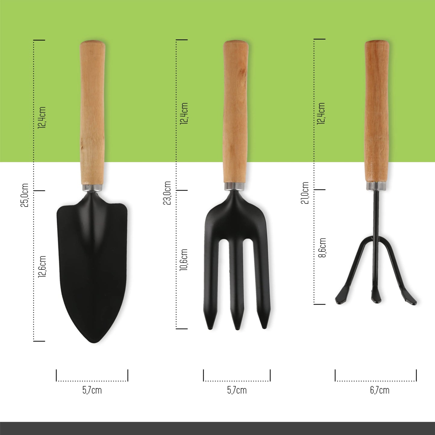 Lantelme garden tool set 7 pieces with storage bag | Garden tools incl. flower scissors shovel rake hand cultivator gloves | Ideal for gardeners flower pot care