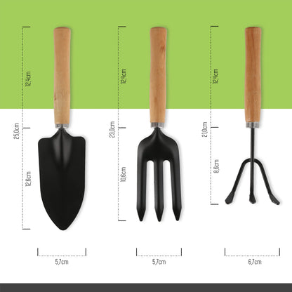 Lantelme garden tool set 7 pieces with storage bag | Garden tools incl. flower scissors shovel rake hand cultivator gloves | Ideal for gardeners flower pot care