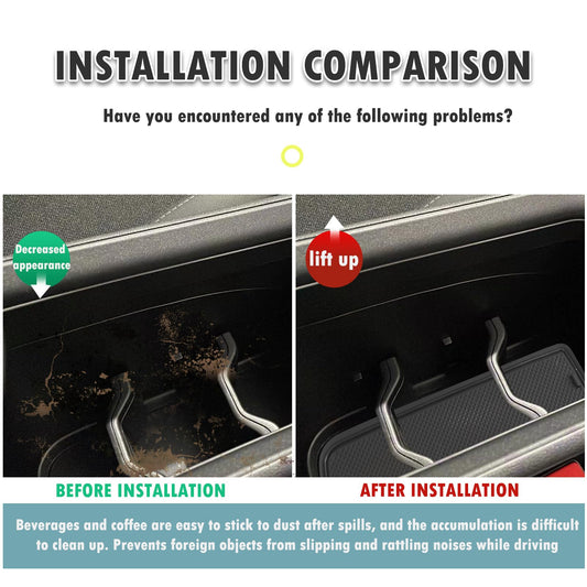 SHAOHAO for Jeep Avenger 2023 2024 Rubber Mats, Center Console Non-Slip Mats, Cup Holder Mats, Door Slot Mats Storage Box Non-Slip Mat Accessories Avenger Black