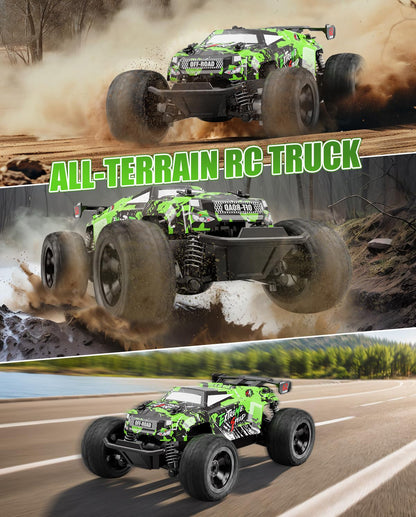 Remote-controlled car for ages 3 4 6 8 years, 1:18 Remote-controlled monster truck with body light/double shell. RC car for ages 3 4 6 8 years. Perfect gifts for boys and girls.