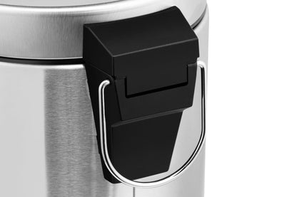 Linsar - Trash can - Stainless steel mini bathroom trash can with lowering mechanism, Silent toilet hygiene trash can with lid, Small toilet cosmetic trash can with swing lid (Steel)