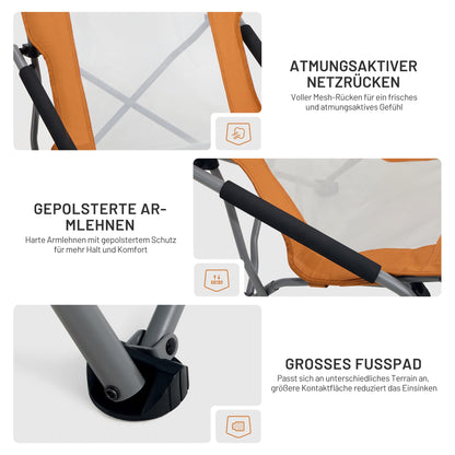 TIMBER RIDGE Beach Chair Foldable Lightweight High Back Camping Chair Foldable with Low Chair Legs Breathable Mesh Backrest