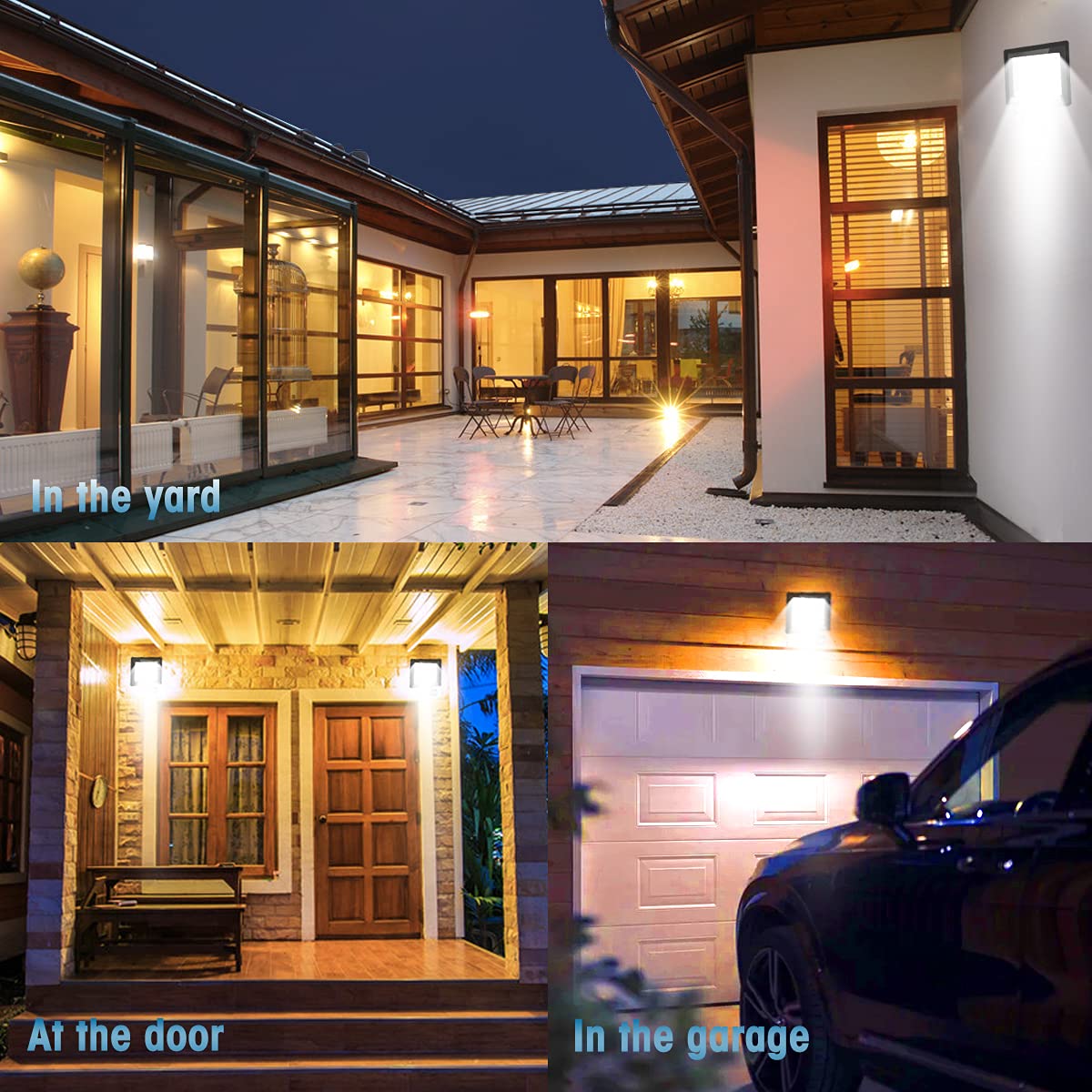 LED floodlights with motion detector 30W 2 pieces, 3000 lumens outdoor light, 6000K cool white LED floodlight with motion detector, outdoor floodlight IP66 waterproof, outdoor lamp for garden, yards, garage, driveway