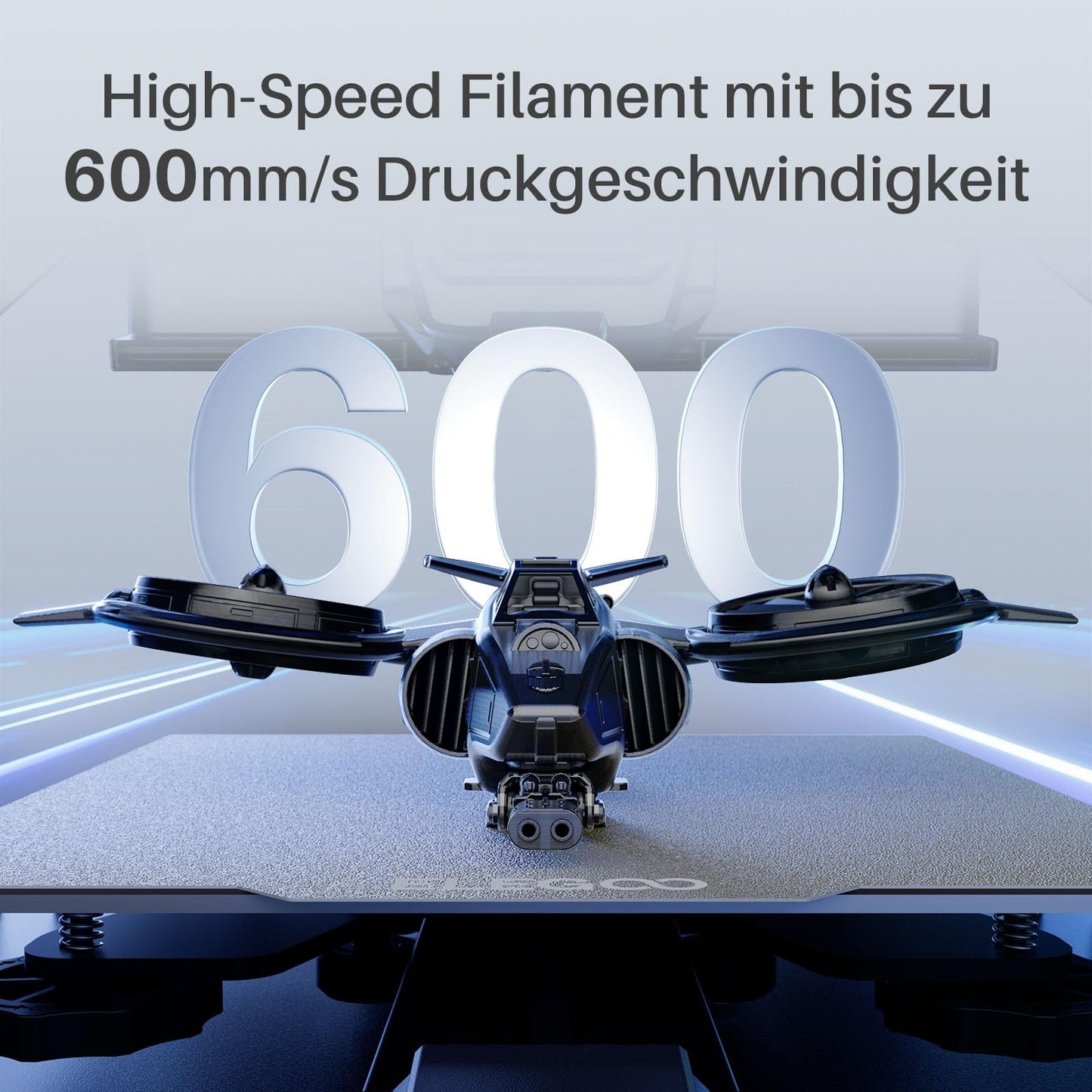 ELEGOO High Speed PLA+ Filament 1.75mm White 1 KG, Rapid PLA Plus 3D Printer Speedy Filament, 600 mm/s High Speed Printing, Dimensional Accuracy +/-0.02mm, 1kg Spool (2.2lbs)
