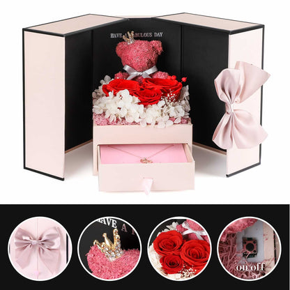 As a mother of a son, Eternal Rose with I Love You in 100 Languages Necklace, Infinity Rose Gift Box for Grandma, Girlfriend, Wife on Mother's Day.