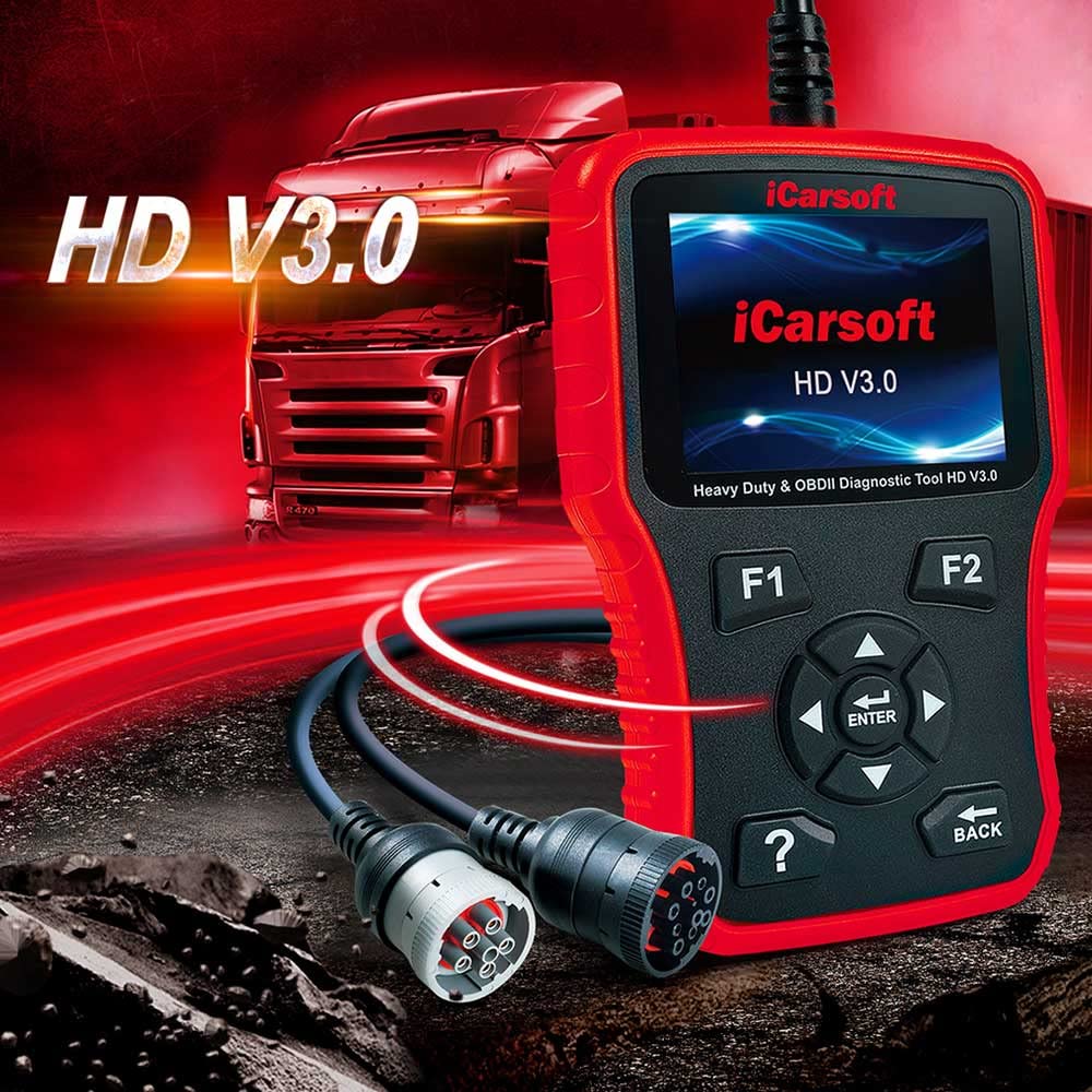 iCarsoft HD V3.0 is a professional and powerful diagnostic tool for trucks and commercial vehicles.