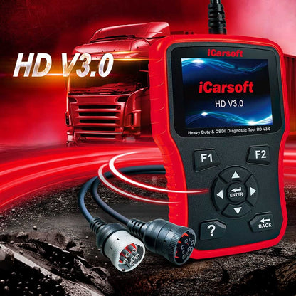 iCarsoft HD V3.0 is a professional and powerful diagnostic tool for trucks and commercial vehicles.