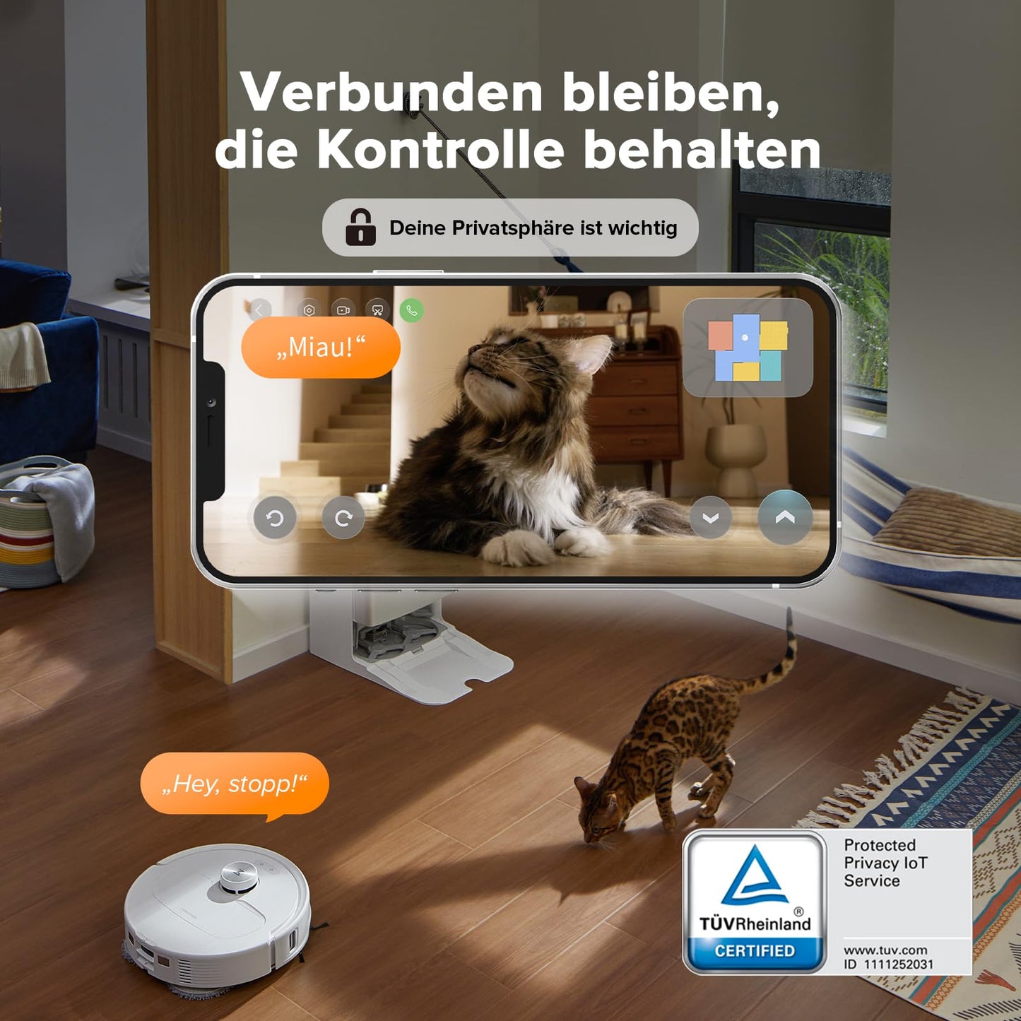 Roborock Qrevo Master robotic vacuum cleaner with mopping function & lift-up mop, FlexiArm design, HyperForce suction power of 10,000 Pa, includes 2 extra mops, robot vacuum cleaner set (White)