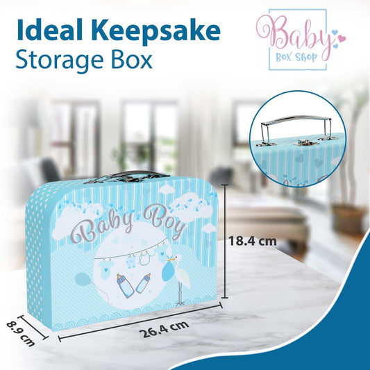 Baby Box Shop Baby Shower Boy Gift - 9 Piece Baby Gift Set, Newborn Boy, Baby Gift Set - Gift Basket Set - Blue