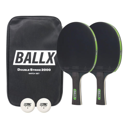 BALLX® Table Tennis Racket Set DoubleStrike 2000 including bag & balls [PRO Carbon] - Professional Table Tennis Racket Set - Table Tennis Set - Table Tennis Racket - Table Tennis Paddles - Carbon Racket