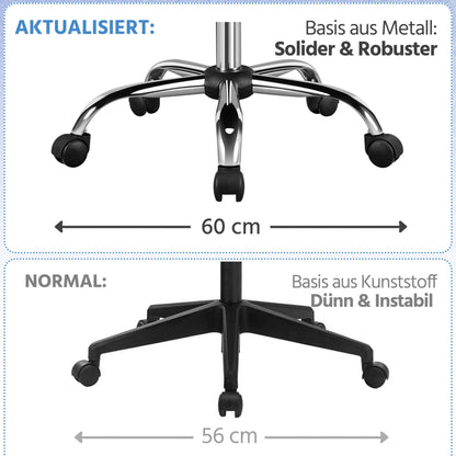 Yaheetech Office Chair Ergonomic Desk Chair, Swivel Chair with Wheels, Office Stool with Armrests, Task Chair with Backrest, Executive Chair Supports up to 130kg White