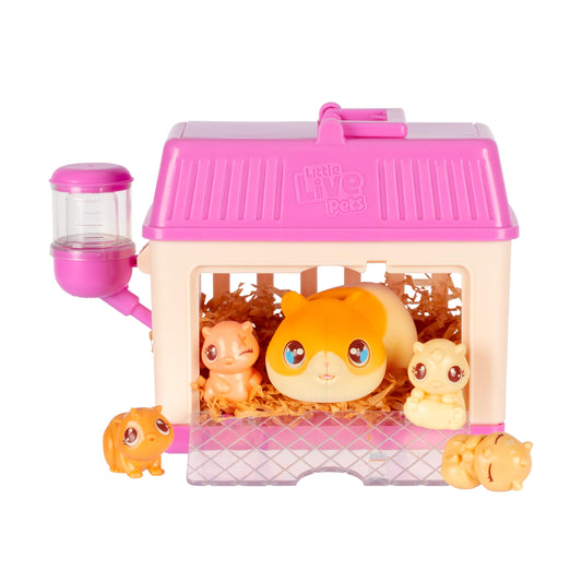 Little Live Pets - Mama Surprise Minis Hamster, Take care of your hamster or bunny mom in her cage and welcome 2, 3, or 4 mini babies.