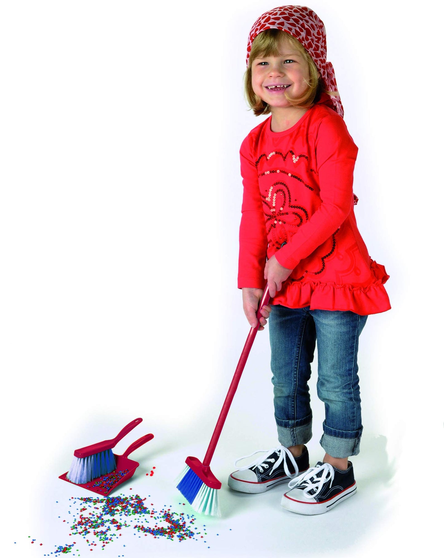 Theo Klein Vileda Sweeper Cart I With mop, bucket, broom and much more I 29 cm x 24 cm x 60 cm & Leifheit Drying Rack I For freshly washed doll and teddy bear clothes 27 cm x 63 cm x 50 cm