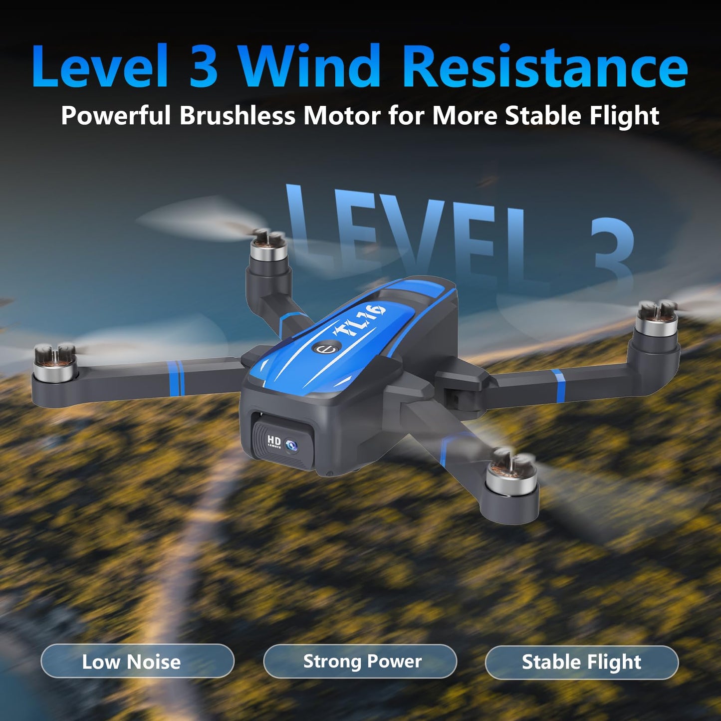 Toladrone drone with 1080P camera, Foldable drones for adults, Brushless motor, Headless mode, Optical flow positioning, RC Quadcopter for beginners TL16