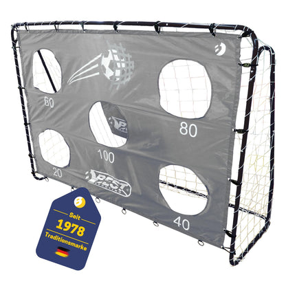 Best Sporting soccer goal with target wall I soccer goal 213cm x 152cm I soccer goal for kids with various color patterns I high-quality kids goal with net, target wall & pegs I soccer goal Gray