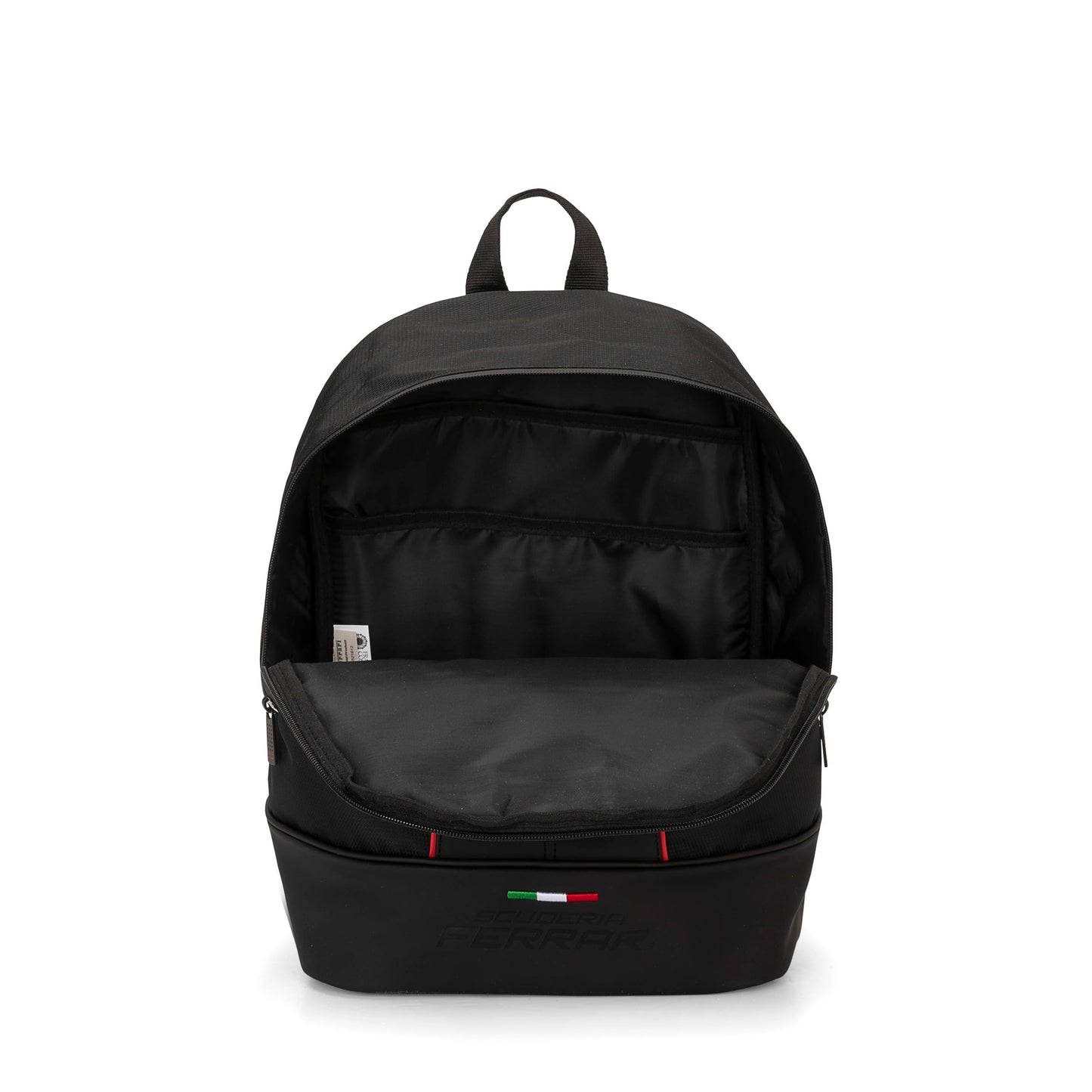 Franco Cosimo Panini Ferrari - Backpack for middle, high school, and elementary school, with large compartments in the middle with zipper and adjustable shoulder straps, 28 x 40 x 15.5 cm, Black