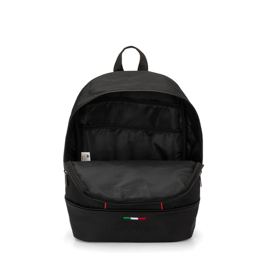 Franco Cosimo Panini Ferrari - Backpack for middle, high school, and elementary school, with large compartments in the middle with zipper and adjustable shoulder straps, 28 x 40 x 15.5 cm, Black