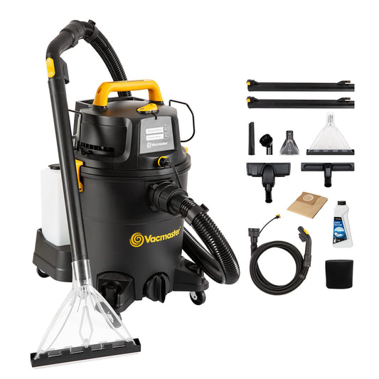 Vacmaster VK1323PFR 1300W 23L 3-in-1 wet/dry vacuum cleaner with dual-tank design, floor cleaner for hard floors carpets, carpet cleaning machine.