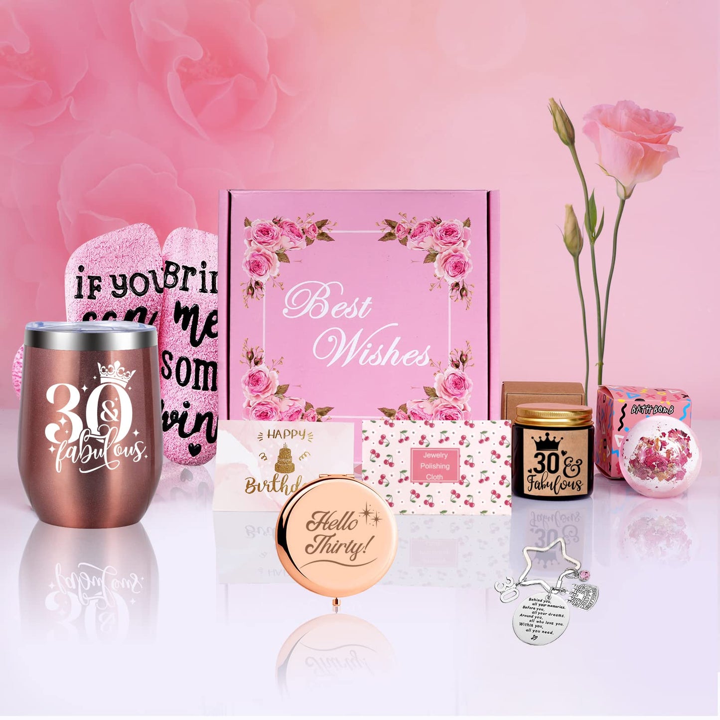 Tecanne 30th birthday gifts for women, personalized gift basket for your wife, best friends, sisters, daughter, happy 30th birthday gift ideas for her.