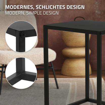 ML-Design Flower Stand 2-piece Set in Black made of metal, 30x40x30 cm/35x45x35 cm, square Flower Stool Plant Stand Plant Stool Nesting Table Plant Table Decor Side Table Coffee Table Living Room Table