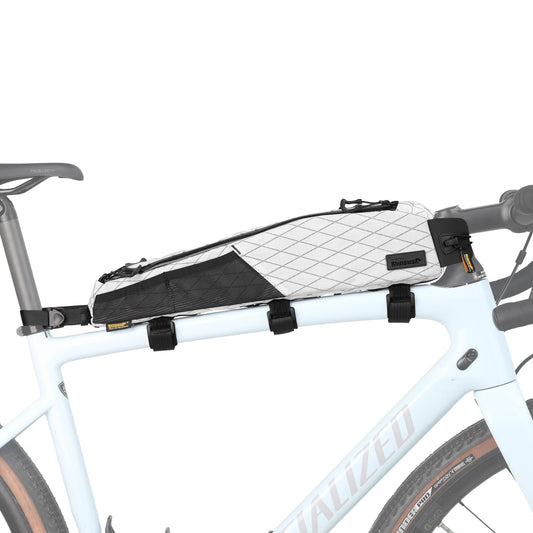 Rhinowalk Bike Top Tube Bag, Bicycle Frame Bag, Waterproof Bike Bag, Professional Bike Accessory for Mountain Bikes, Road Bikes (Upgraded Version), 2.1L, White