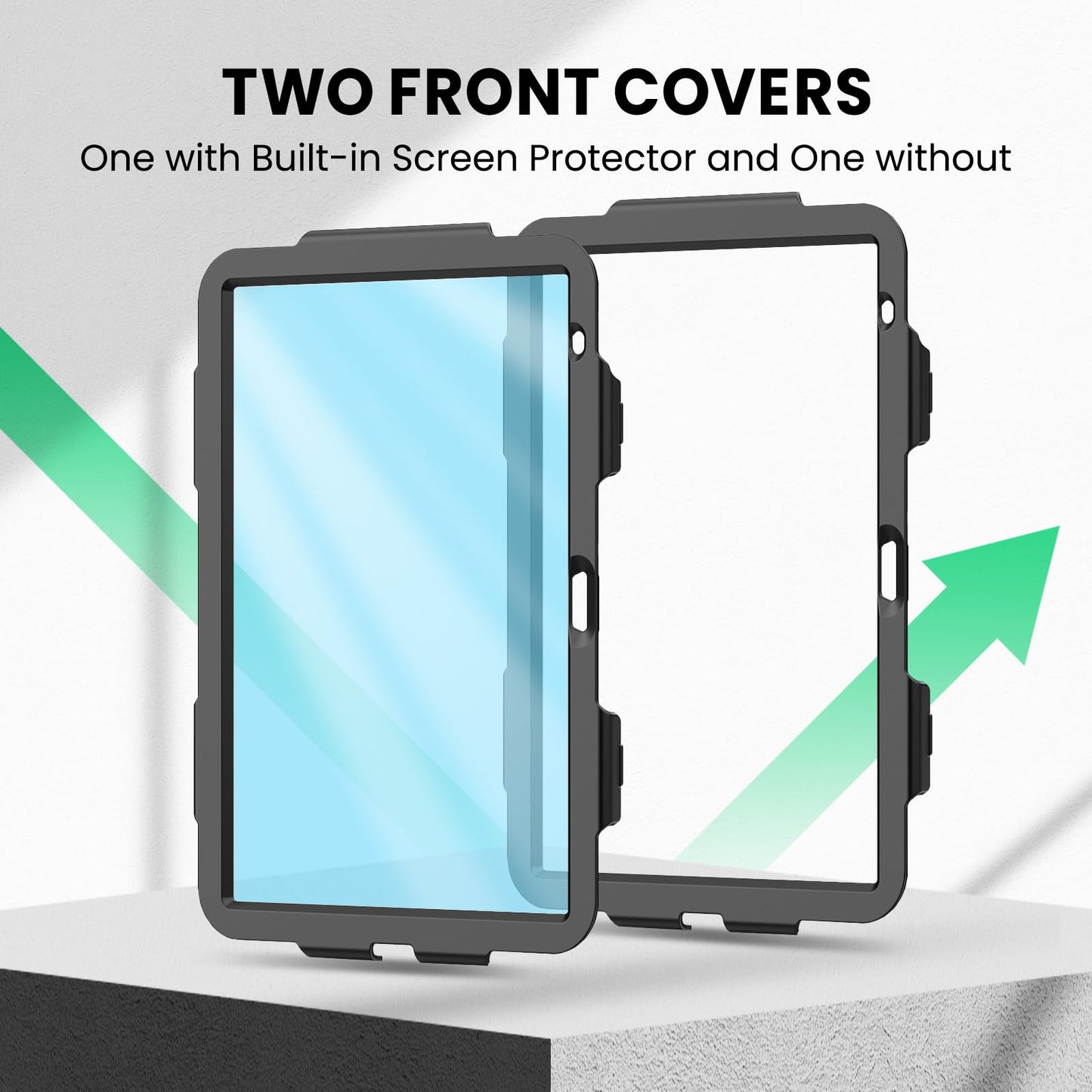 SEYMAC Case for iPad (A16) 11th/10th Generation 11/10.9 inch 2025/2022, Shockproof iPad 11th Generation Case with Screen Protector, 360° Rotatable Stand/Hand Strap, Shoulder Strap, Pencil Holder, Black