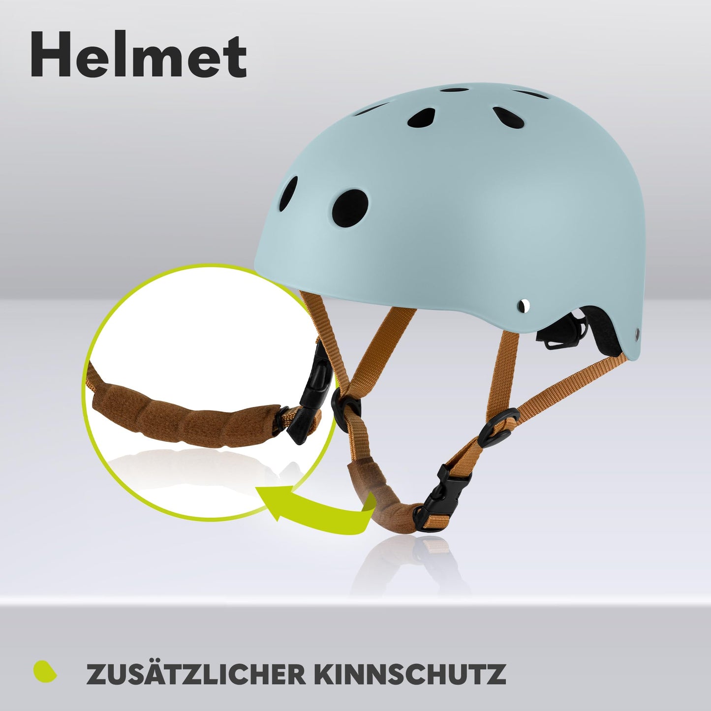LIONELO Helmet protective helmet for kids, adjustable 50-56 cm, chin guard, Intertek certified helmet for girls and boys, size S